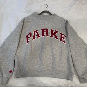 Parke Valentine's Varsity Mockneck - Classic Grey + Crimson